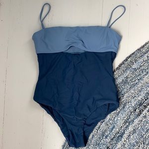 Two toned blue one piece